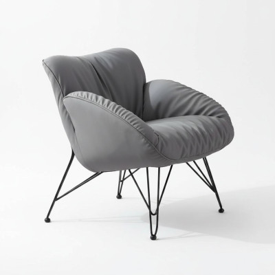 Armchair Soft Living Room TV Sofa Couch Armchair Chair Velvet Gray