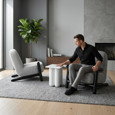 Luxury Design Furniture Modern Design Armchair 63*80cm Textile Living Room