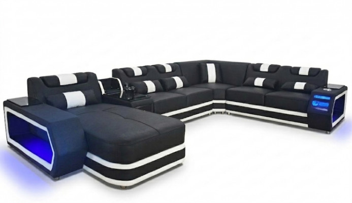 Living landscape couch textile leather sofas upholstery corner couch design corner sofa U-shape