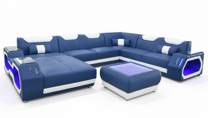 Sofas U Shape Corner Sofa Upholstered Couch Leather Corner New Living Area Designer Couch