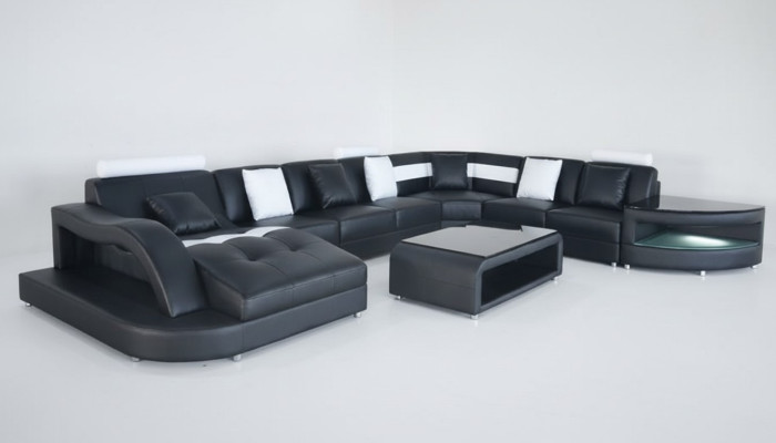 Sectional U-shaped living area sofa couch upholstered corner fabric sofas furniture leather