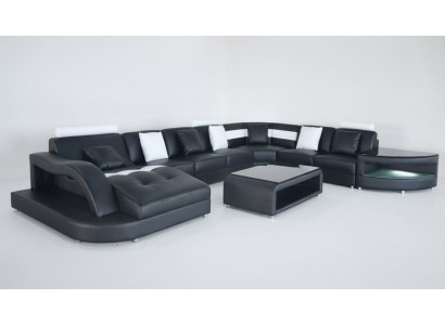 Sectional U-shaped living area sofa couch upholstered corner fabric sofas furniture leather