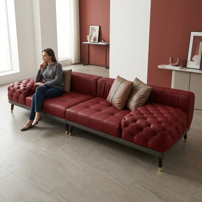 Chesterfield Big Sofa Luxury Furniture Couch Upholstered Sofas Sofa 4-Seater