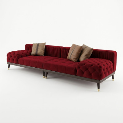 Chesterfield Big Sofa Luxury Furniture Couch Upholstered Sofas Sofa 4-Seater