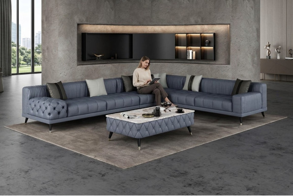 Corner sofa Sofa L-shaped Living room Couch Upholstered Sofas New Design Leather