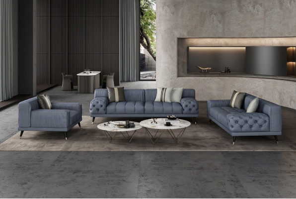 Luxury modern sofas seating suite 3-2-1 seater sofas upholstery Chesterfield leather new