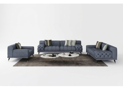 Luxury modern sofas seating suite 3-2-1 seater sofas upholstery Chesterfield leather new
