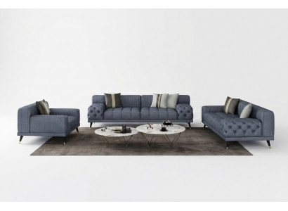 Luxury modern sofas seating suite 3-2-1 seater sofas upholstery Chesterfield leather new