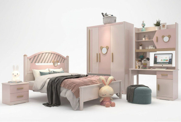 Children's Room Youth Room Bedroom Furniture Complete Set Nightstand New 4-piece
