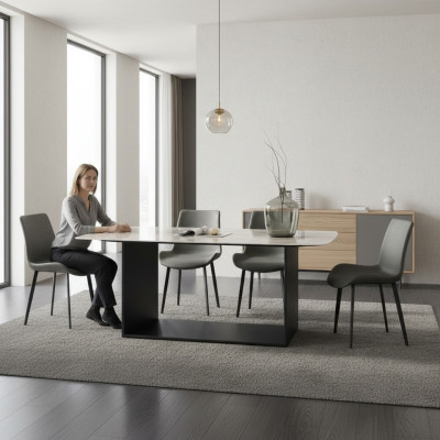 Dining table modern stainless steel dining room living room kitchen tables design table metal