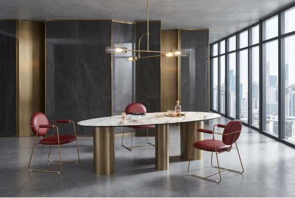 Dining room furniture stainless steel oval dining table table design tables luxury furniture round new