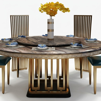 Luxury Round Table Round Tables Stainless Steel Furniture Design Dining Room Dining Tables New
