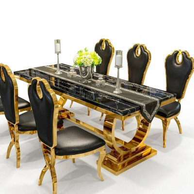 Stainless steel dining table dining room modern kitchen design table metal