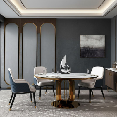 Luxury round table round design tables stainless steel furniture dining room dining tables new