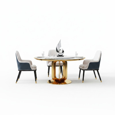 Luxury round table round design tables stainless steel furniture dining room dining tables new