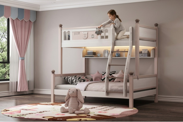 Bunk bed loft bed high gloss natural loft bed children's bed tier beds bed