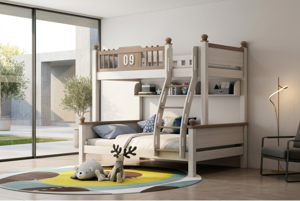 Bunk bed double deck, high bed, real wood, children's & youth room, new