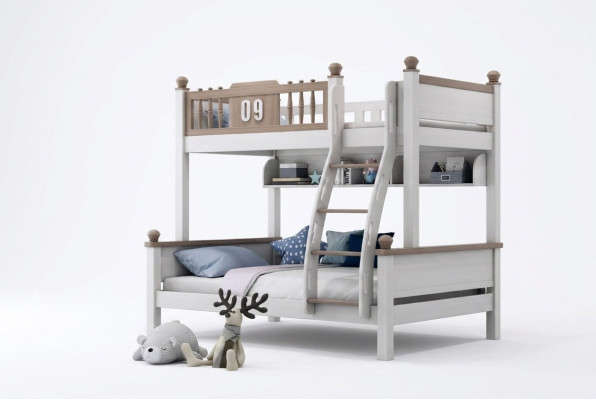 Bunk bed double deck, high bed, real wood, children's & youth room, new