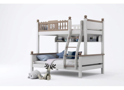 Bunk bed double deck, high bed, real wood, children's & youth room, new