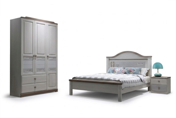 Bedroom youth children's room set modern wardrobe bedside table table new 5-piece set.