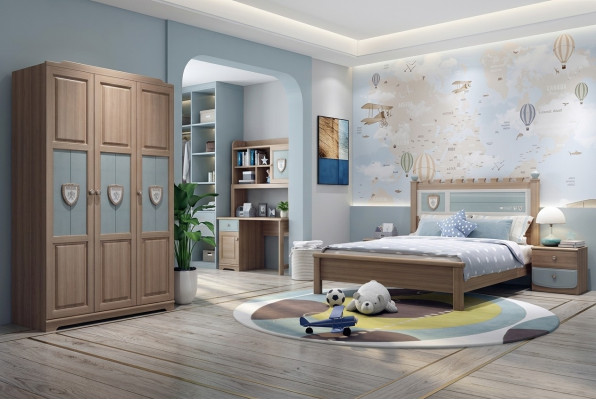 Youth room children's room set bed chest of drawers wardrobe 5-piece bedroom new