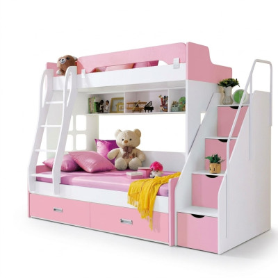 Youth bed beds pink children's bed bunk bed wooden furniture wood new
