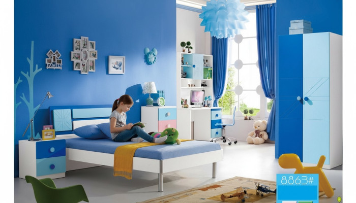 Children's Room Set Bed Wardrobe Modern Youth Bedroom New 4-piece Set
