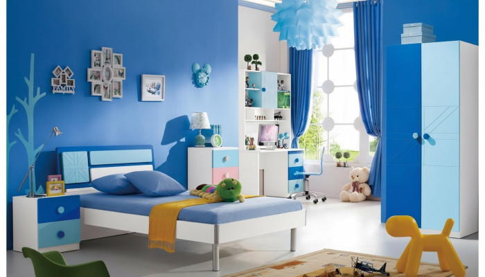 Children's Room Set Bed Wardrobe Modern Youth Bedroom New 4-piece Set