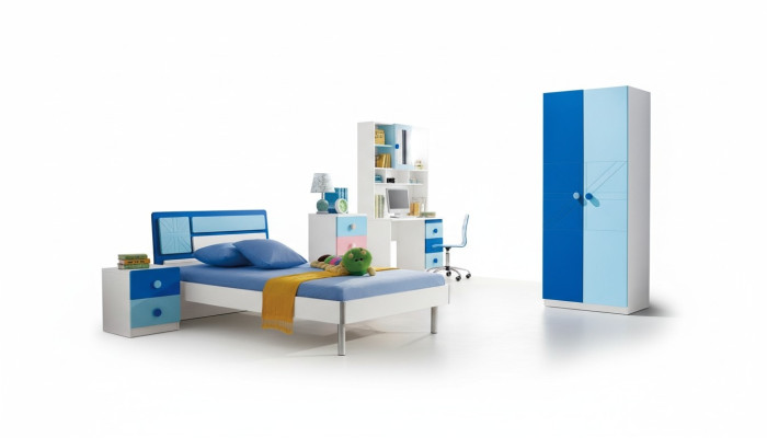 Children's Room Set Bed Wardrobe Modern Youth Bedroom New 4-piece Set