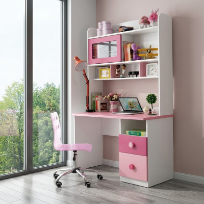 Youth room furniture shelves in the children's room girl bookshelf cabinet desk.