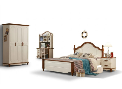 Complete set bed bedside table wardrobe designer bedroom furniture new 5 pieces
