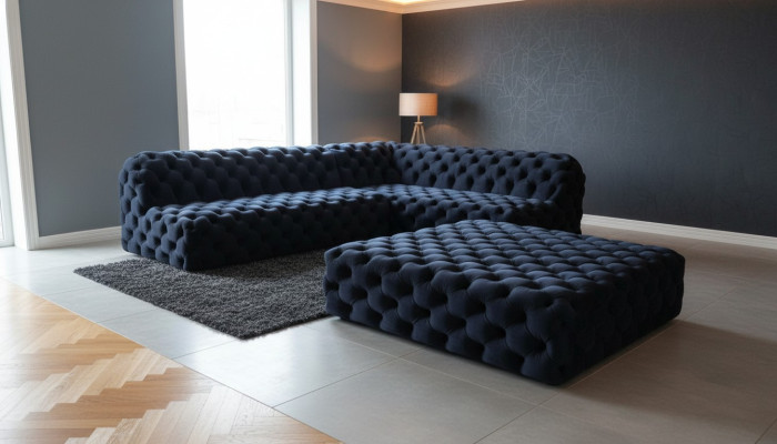 Sofa Corner Sofa L Shaped Armchair Stool Corner Sofa Upholstery 2-piece. New Modern