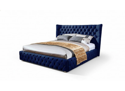 Chesterfield Beds Desi180x200gn Double Bed Furniture Upholstery Fabric Blue Bed New