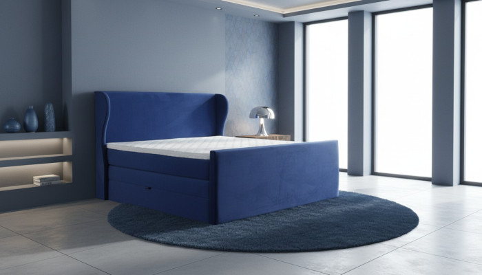 Designer double bed in modern style with minimalist elements