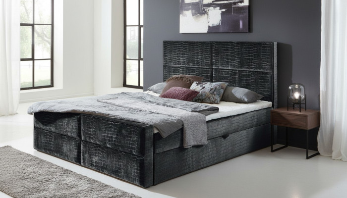 Box spring bed leather bed 200x200cm hotel double bed luxury beds modern new