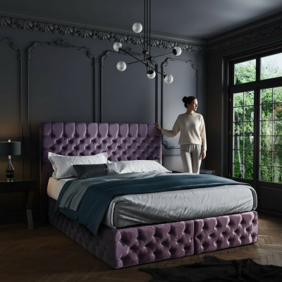 Bedroom bed beds upholstery double marriage hotel luxury leather modern
