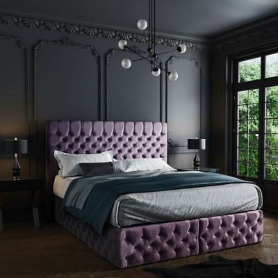 Bedroom bed beds upholstery double marriage hotel luxury leather modern