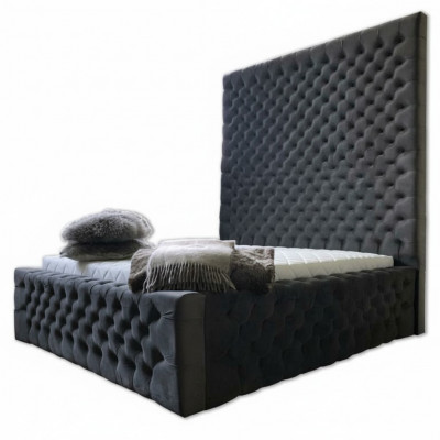 Designer modern Chesterfield bed in modern luxury style with high headboard