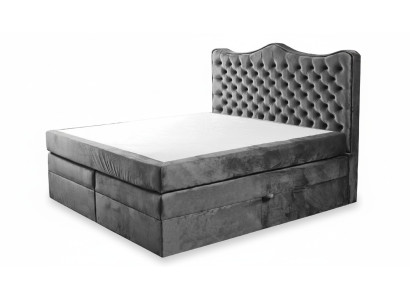Box spring bed beds upholstered bed hotel leather textile fabric 180x200cm velvet furniture