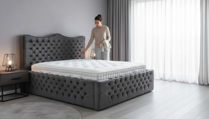 Luxury Design Double Hotel Bedroom Box Spring Complete Beds Bed Padding