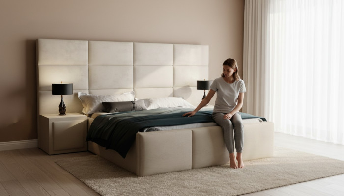 Boxspring design bed beds double mattress sleeping room luxury hotel