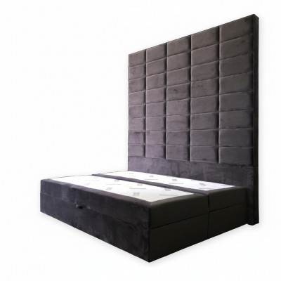 Double bed upholstered bed brown 180x200 beds luxury design furniture wall panel new