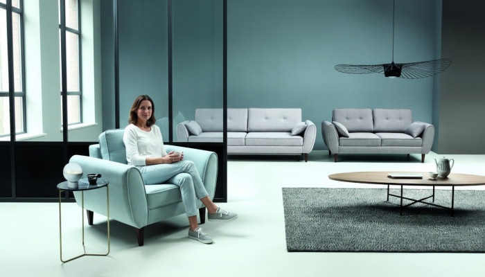 Design sofa 2-seater furniture upholstery textile sofas couch living landscape new