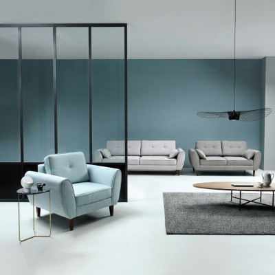 Design sofa 2-seater furniture upholstery textile sofas couch living landscape new