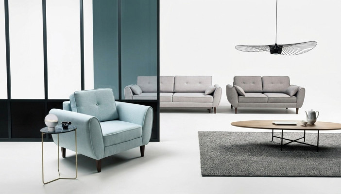 Design sofa 2-seater furniture upholstery textile sofas couch living landscape new
