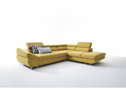 Corner couch sets L-shape sofa soft padding living area furniture textile yellow new