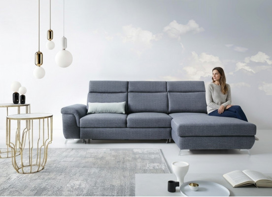 Living room textile L-shaped sofas gray NEW corner sofa upholstery furniture