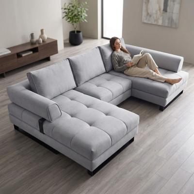Corner sofa luxury sofas couches furniture NEW fabric leather couch living room