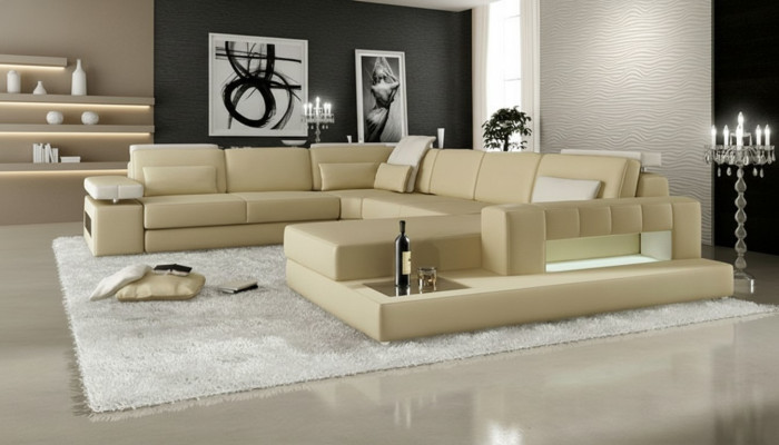 Sectional sofa U-shape living landscape sofa couch upholstery corner sofa fabric sofas leather