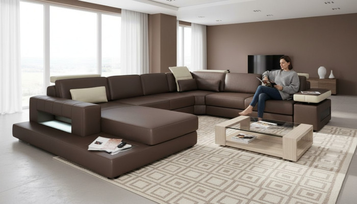 Living landscape new upholstered sofa living landscape design modern corner sofa U-shaped sofa